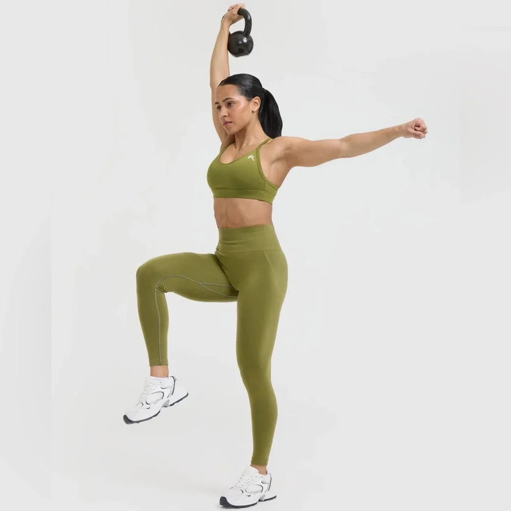 Oner active Effortless Seamless Leggings | Olive Green - M - Short - Picture 2 of 6